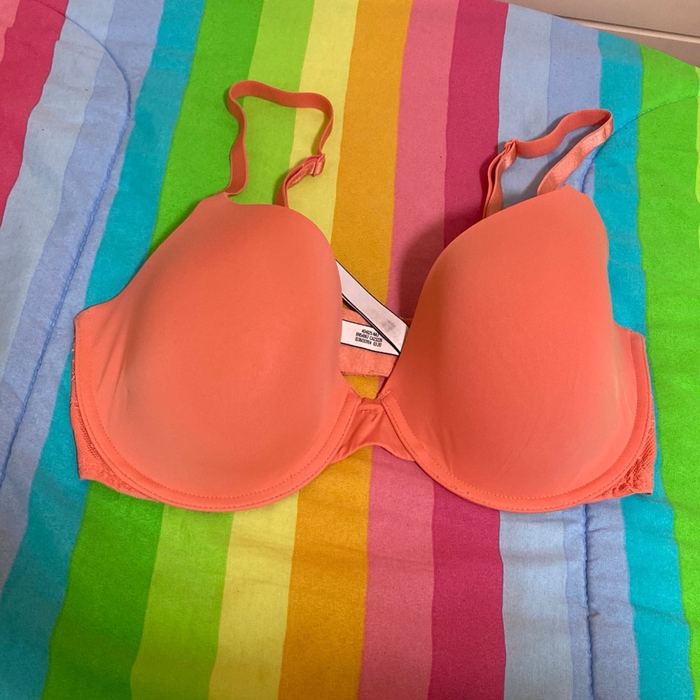 Coral pink orange Victoria’s Secret bra